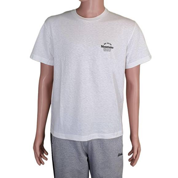 NEW BALLY men's short sleeve graphic print t-shirt in white